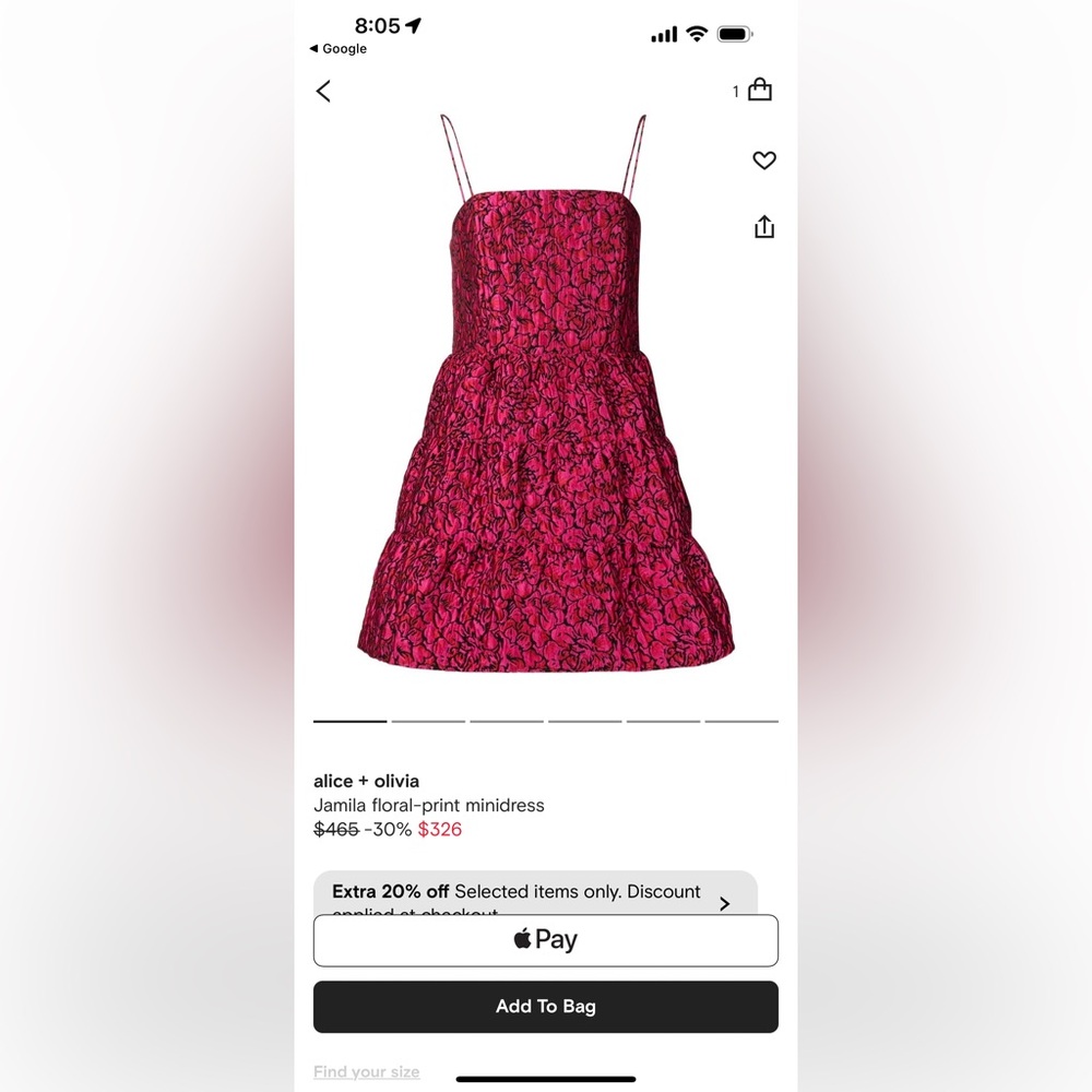 Alice + Olivia Jamila Mini Dress In Pink/Black View 2